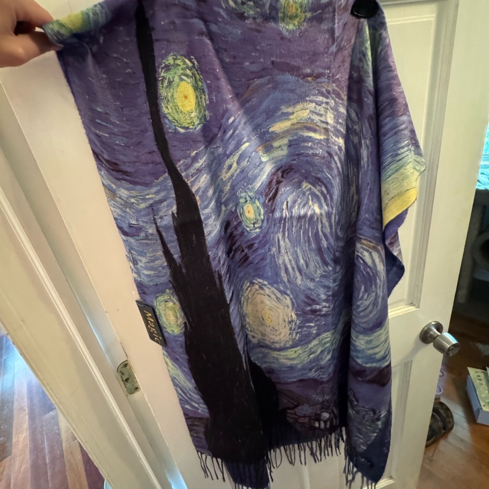 Magic Starry Night Scarf with Blue and Yellow